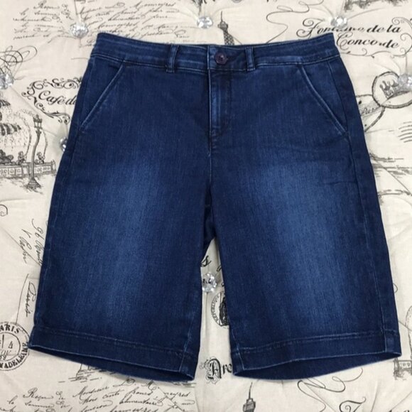 NYDJ Marilyn Stretch Denim Bermuda Shorts - Picture 3 of 8